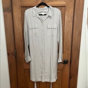 a new day White Long Sleeve Notched Collar Dress